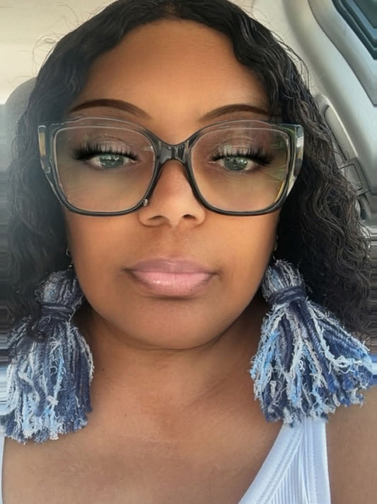 Blue Jean Distressed Earrings