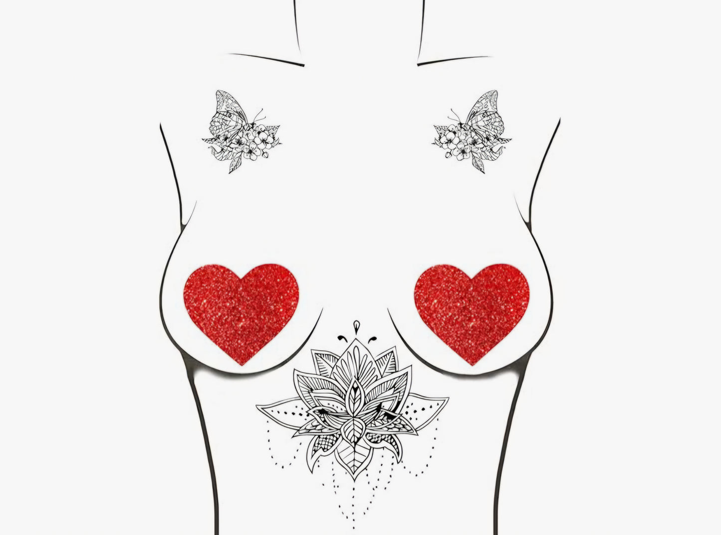 Red Glitter Pasties