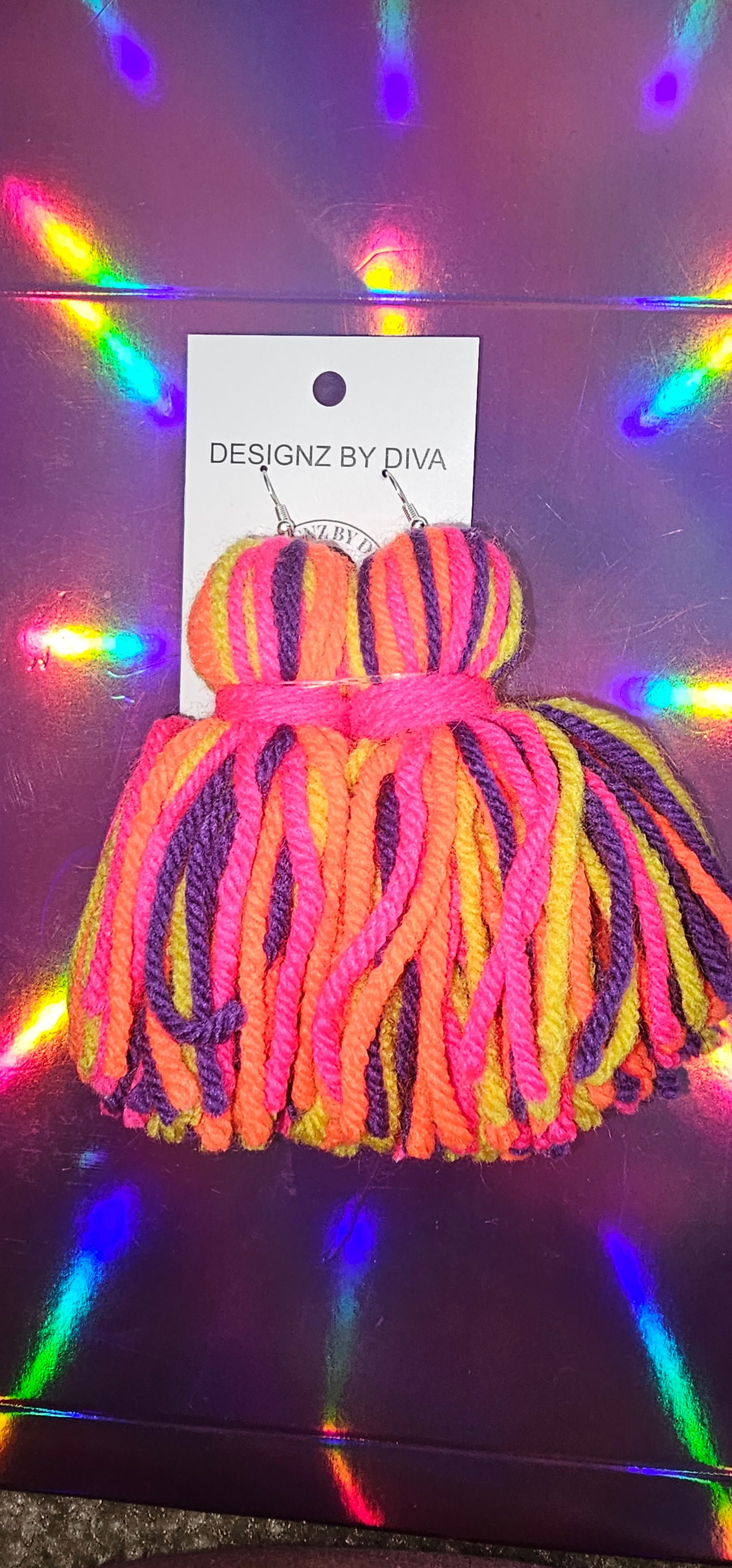 Sunset Splash Yarn Earrings🌅