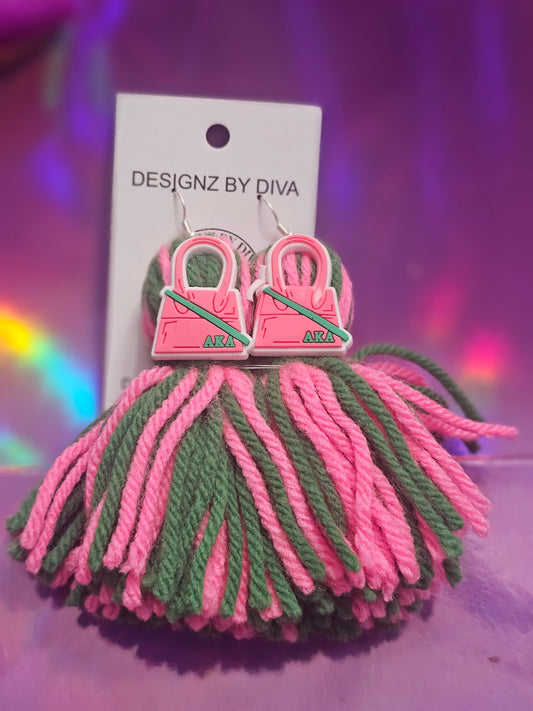 Ivy Glam Bag Tassel Earrings 💗💚