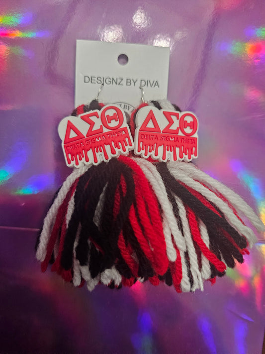 Crimson Diva Drip Tassel Earrings ❤️