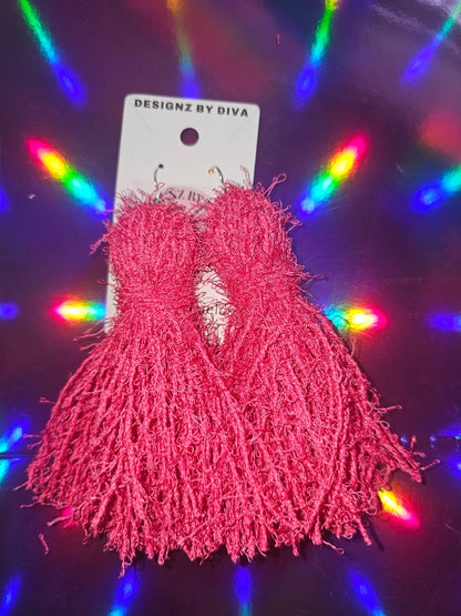 Pink Distressed Earrings