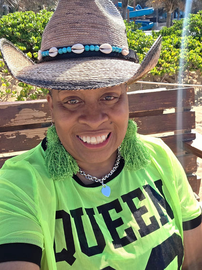 Lime Green Distressed Earrings